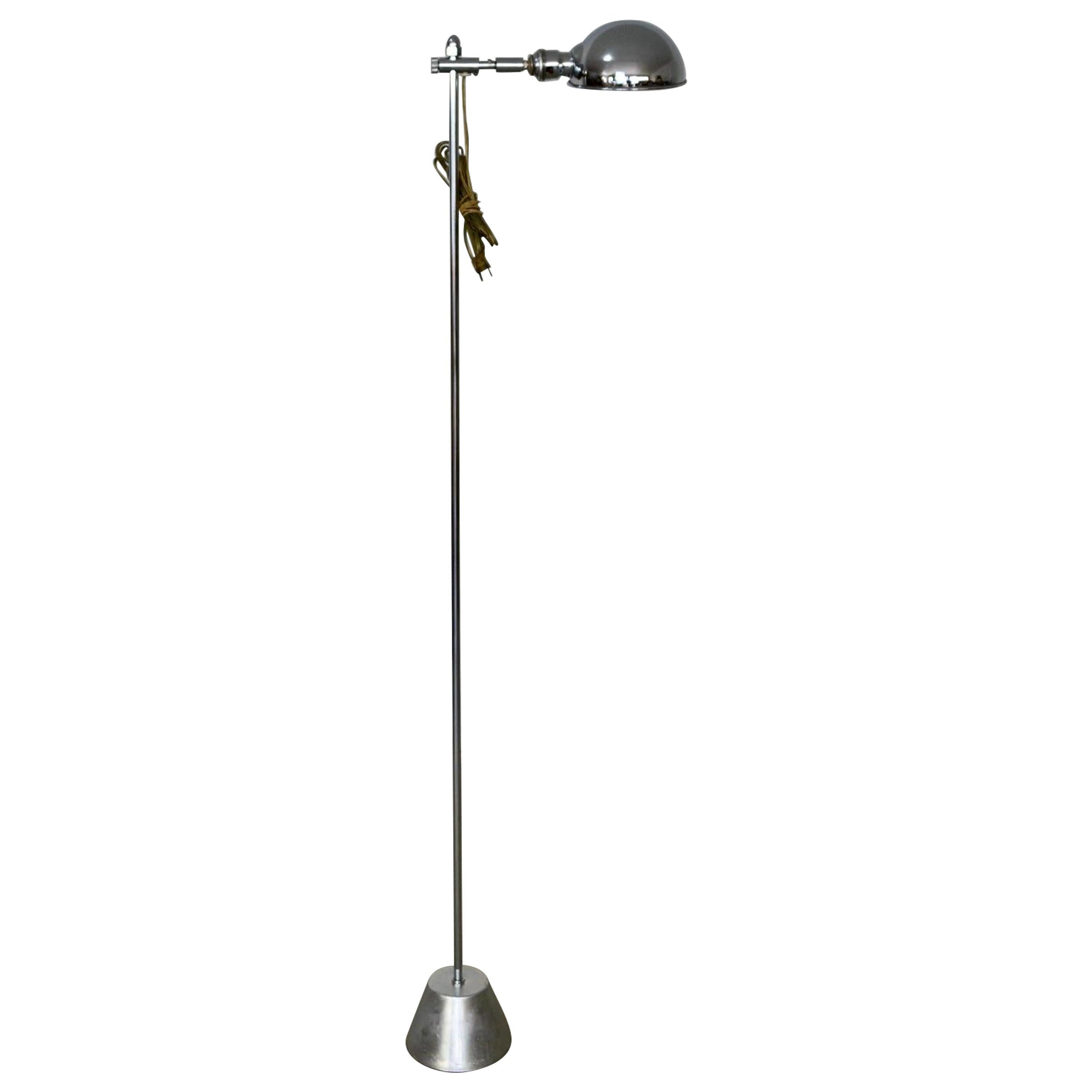 1970's Mid-Century Modern Bryant Lighting Adjustable Chrome Floor Lamp