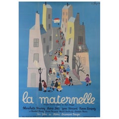 Original Vintage French Film Poster, 'La Maternelle', by Peynet, 1949