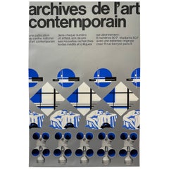 Vintage Jean Widmer Original Poster, 'Archives De L’art Contemporain', C. 1970 