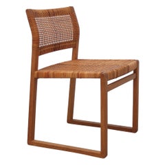 Rara silla auxiliar "BM61" de roble de Børge Mogensen para Lauritsen & Søn, 1957