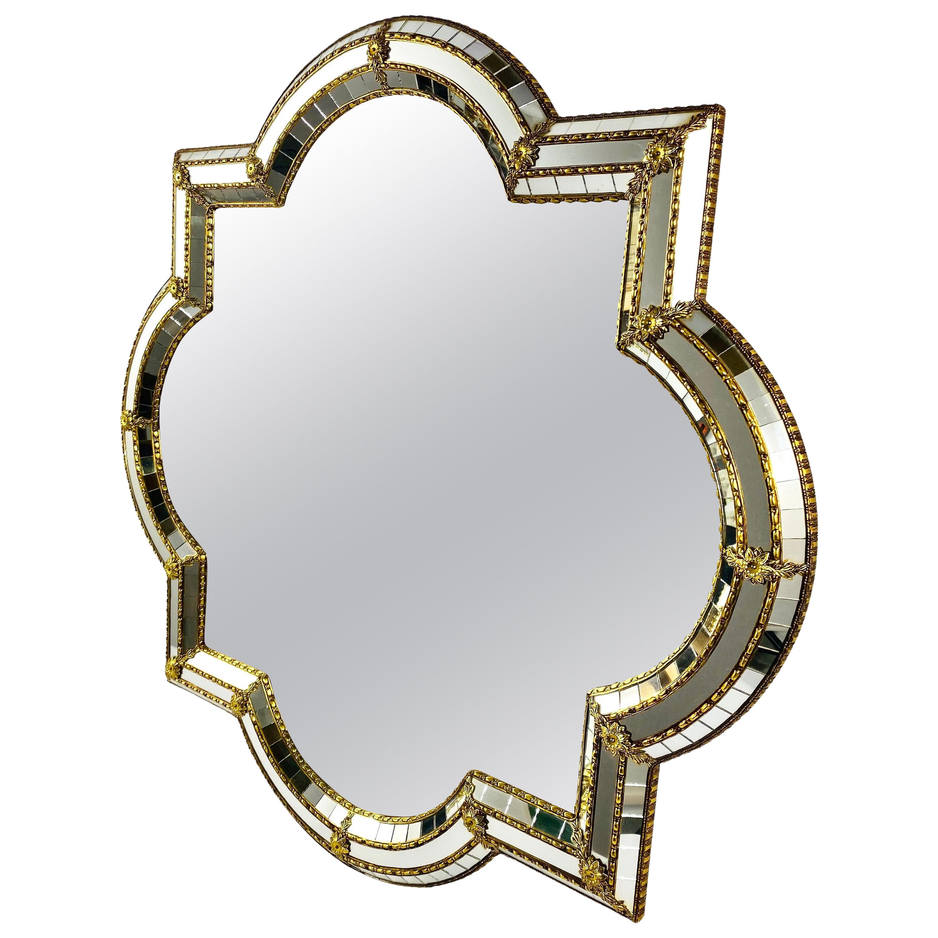 Wall Mounted Makeup Mirror Irregular Decor Hollywood Regency, Italy 1970s For Sale