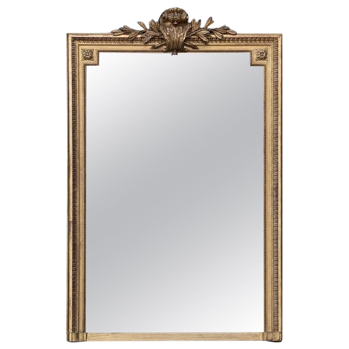 Louis XVI-Stil Spiegel in Stuck und vergoldetem Holz CIRCA 1880 im Angebot