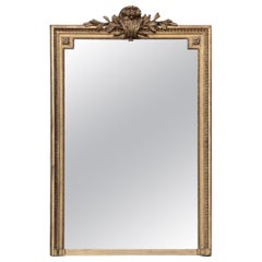 Antique Louis XVI Style Mirror In Stuccoed And Gilded Wood Circa 1880