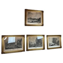 Suite Of 4 Engravings, 19th Century Reprint, Very Beautiful Napoleon III Frames