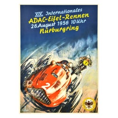 Affiche Motorsport originale du XIXe siècle, Eifel Race International ADAC, Nurburgring