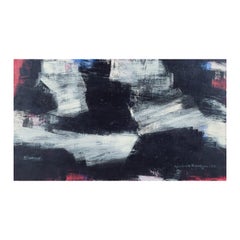 Gunleik Haugen, artista sueco, óleo sobre tabla. Composición abstracta. 1973.