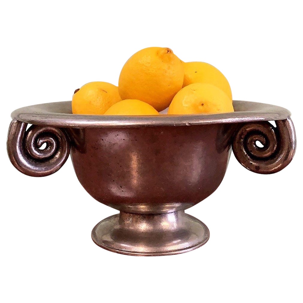 A Mid Twentieth Century Continental Pewter Tazza For Sale