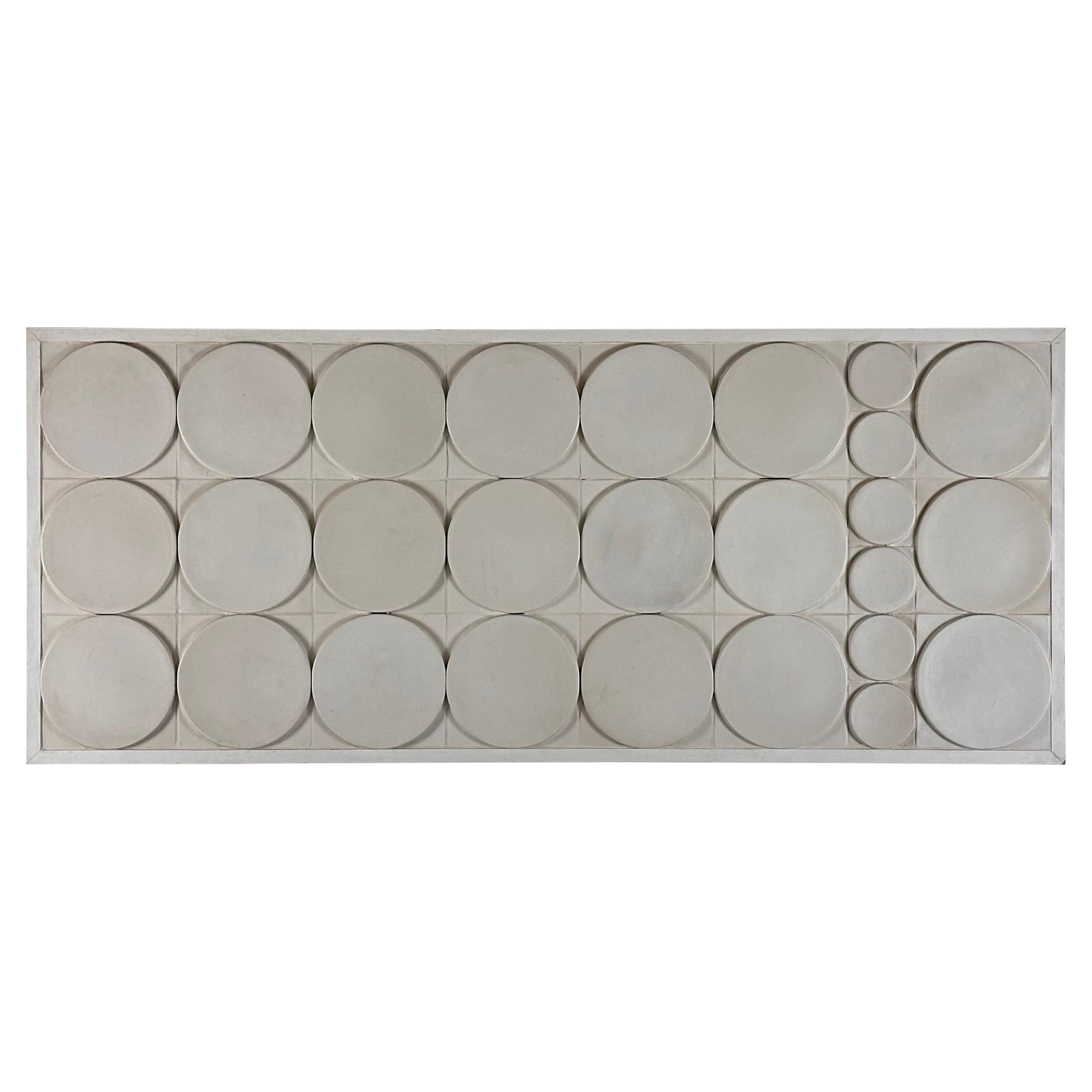 Magnificent Nino Caruso White Ceramic Decorative Panel, 1975, Signed  For Sale