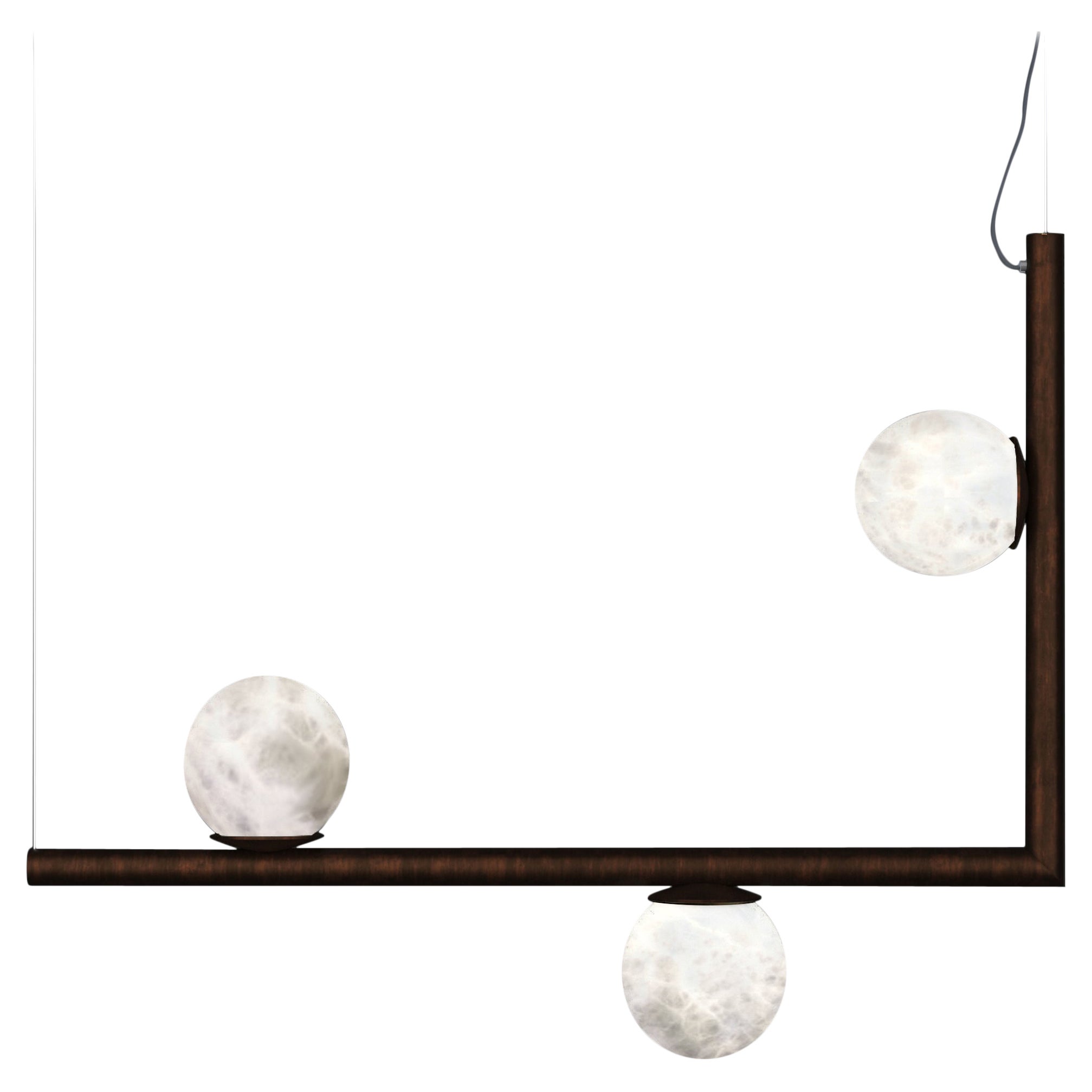 Ofione 1 Ruggine Of Florence Metal Pendant Lamp by Alabastro Italiano For Sale