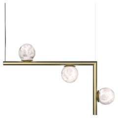 Ofione 2 Brushed Brass Pendant Lamp by Alabastro Italiano