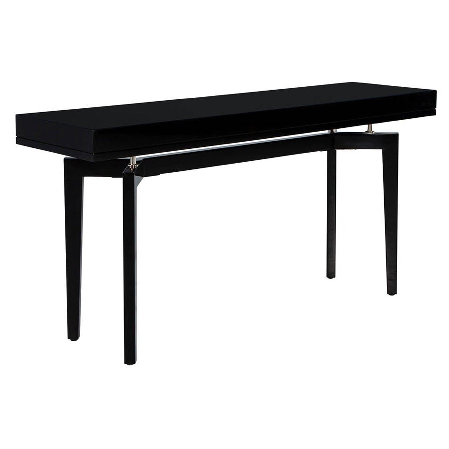 Modern Black Lacquered Console Table For Sale