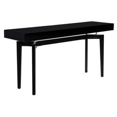 Table console moderne laquée noire