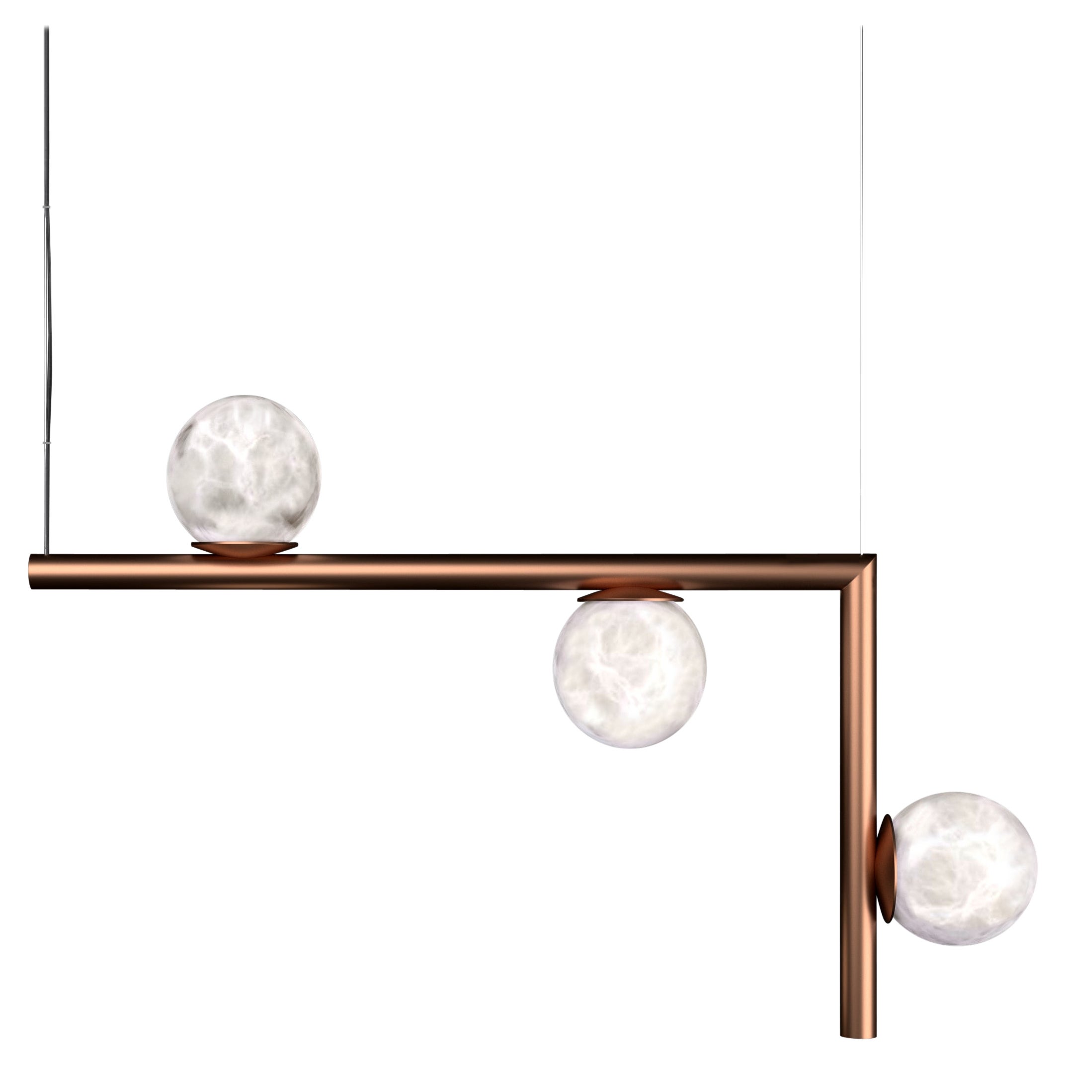 Ofione 2 Copper Pendant Lamp by Alabastro Italiano For Sale