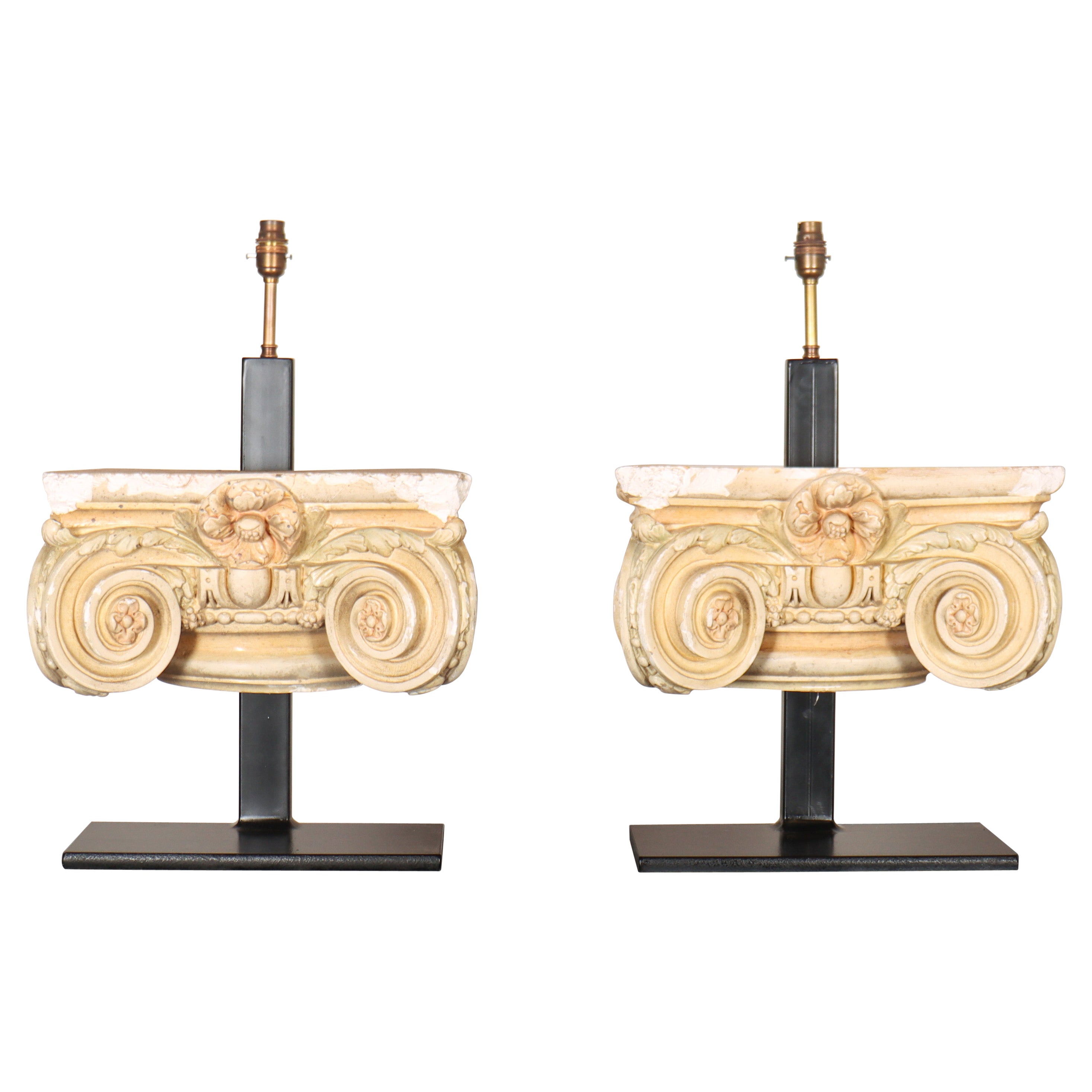 Pair of Capital Table Lamps For Sale