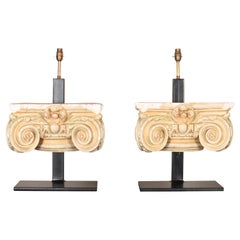 Antique Pair of Capital Table Lamps