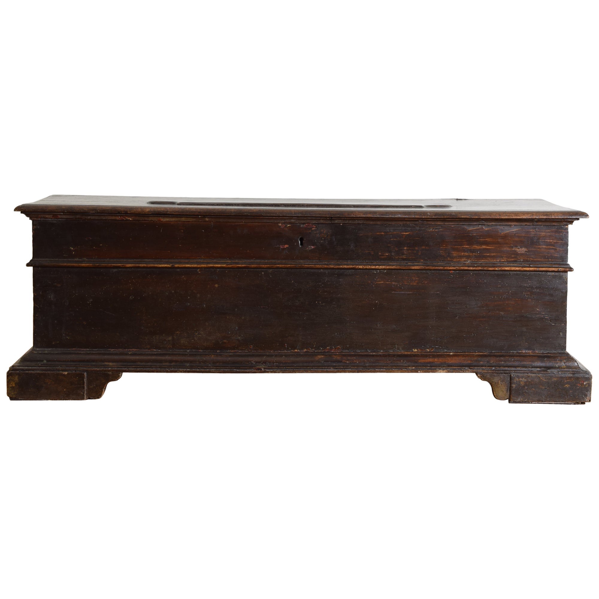 Italian Baroque Period Paneled Walnut Cassone, 17th century For Sale