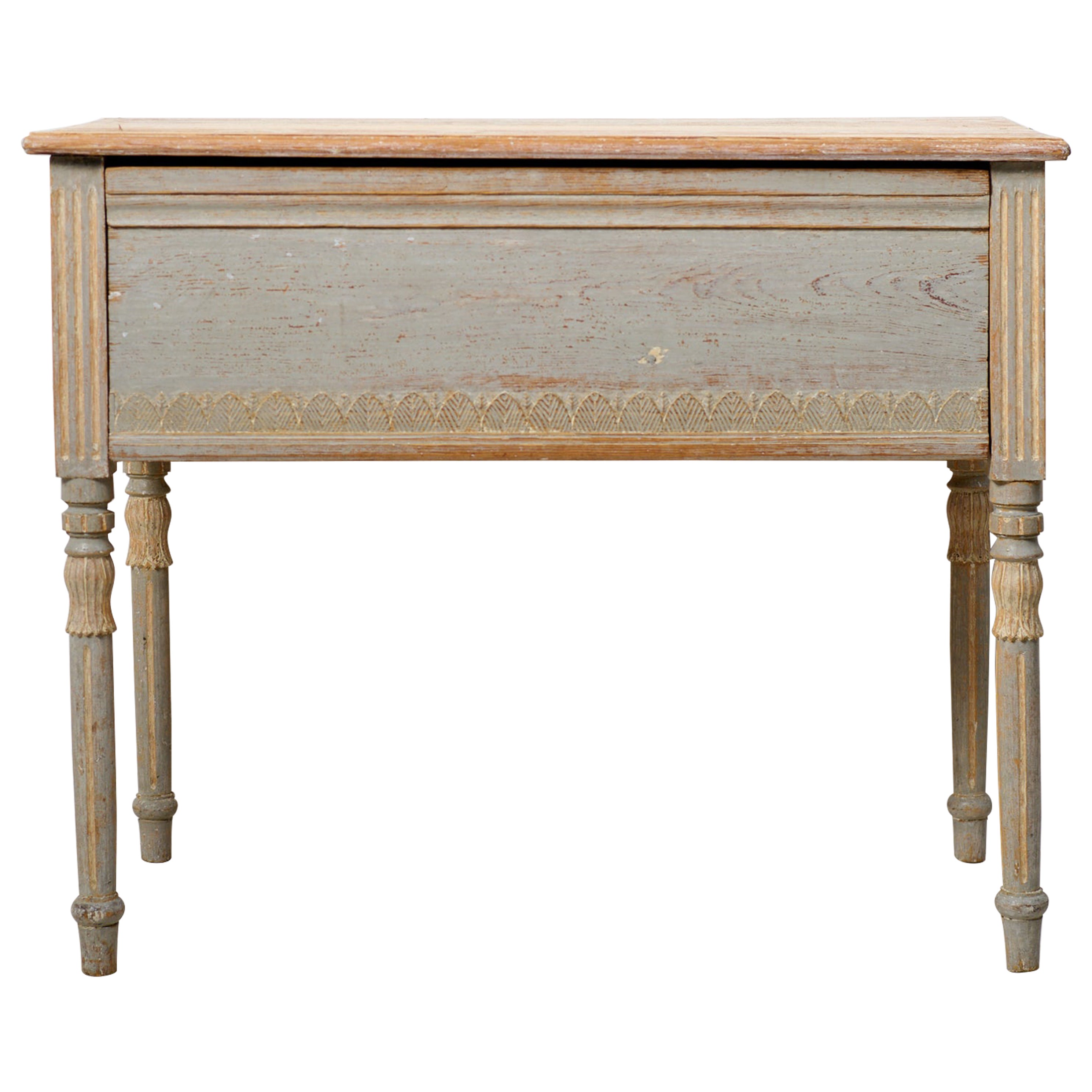 Antique Country Gustavian Style Console Table, Northern Swedish Hand-Made Pine For Sale