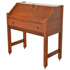 Stickley Brothers Style Antique Mission Arts & Craft Oak Drop Front Desk (bureau à abattant)