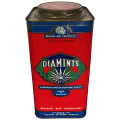 Vintage Diamints Peppermint, Art Deco Tin
