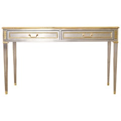 Used John Vesey Style Steel Bronze Neoclassical Console Desk 