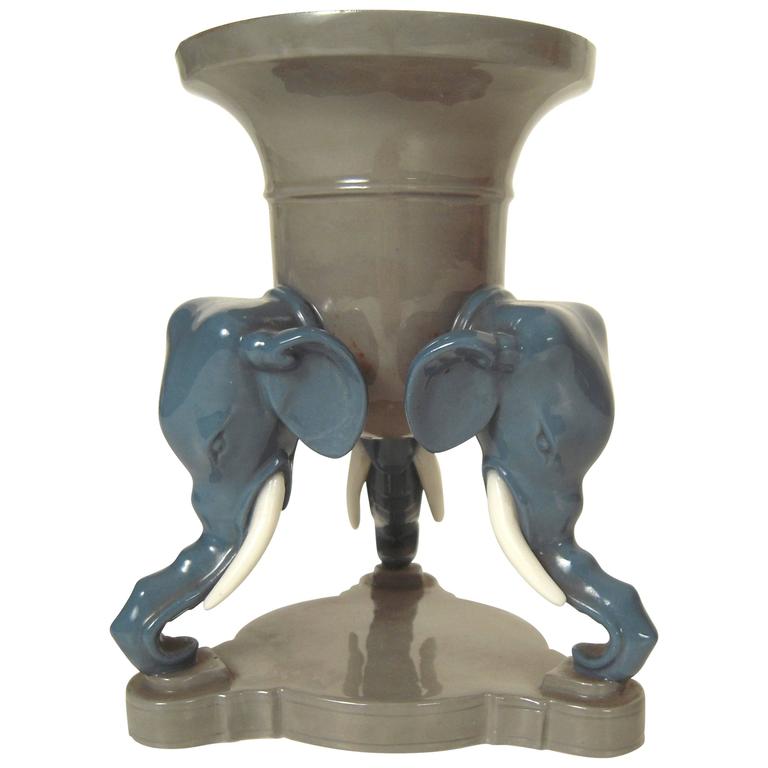English Minton Elephant Vase, circa 1875 at 1stDibs