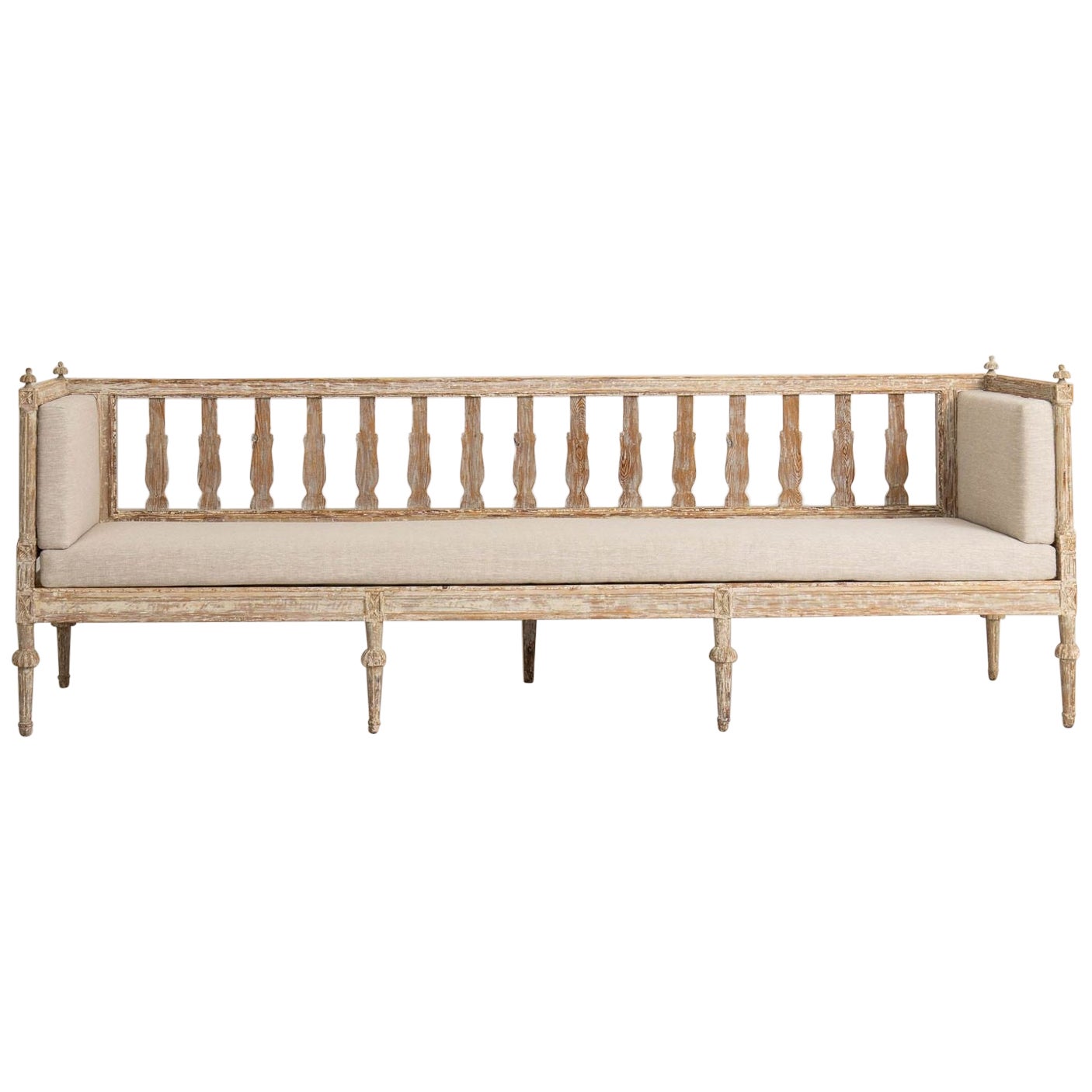 19th c. Swedish Gustavian Period Sofa Bench in Original Paint For Sale