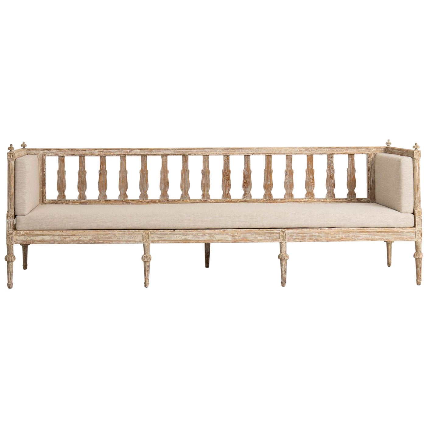 19th c. Swedish Gustavian Period Sofa Bench in Original Paint