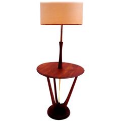 1950s American Mid-Century Modern Solid Walnut Table Floor Lamp