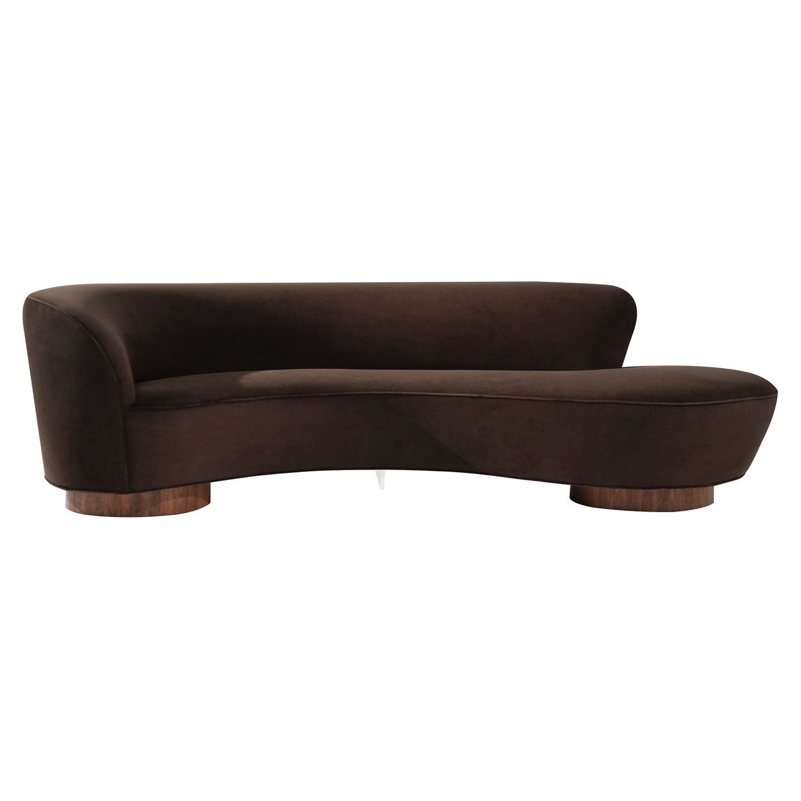 Serpentine Sofa in Chocolate Velvet by Vladimir Kagan, C. 1970s For Sale