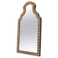 Atemberaubender Spiegel mit Intarsien aus Knochen und Palisanderholzfurnier 