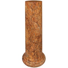 Italian 19th Century Breccia Nuvolata Rosa Marble Pedestal