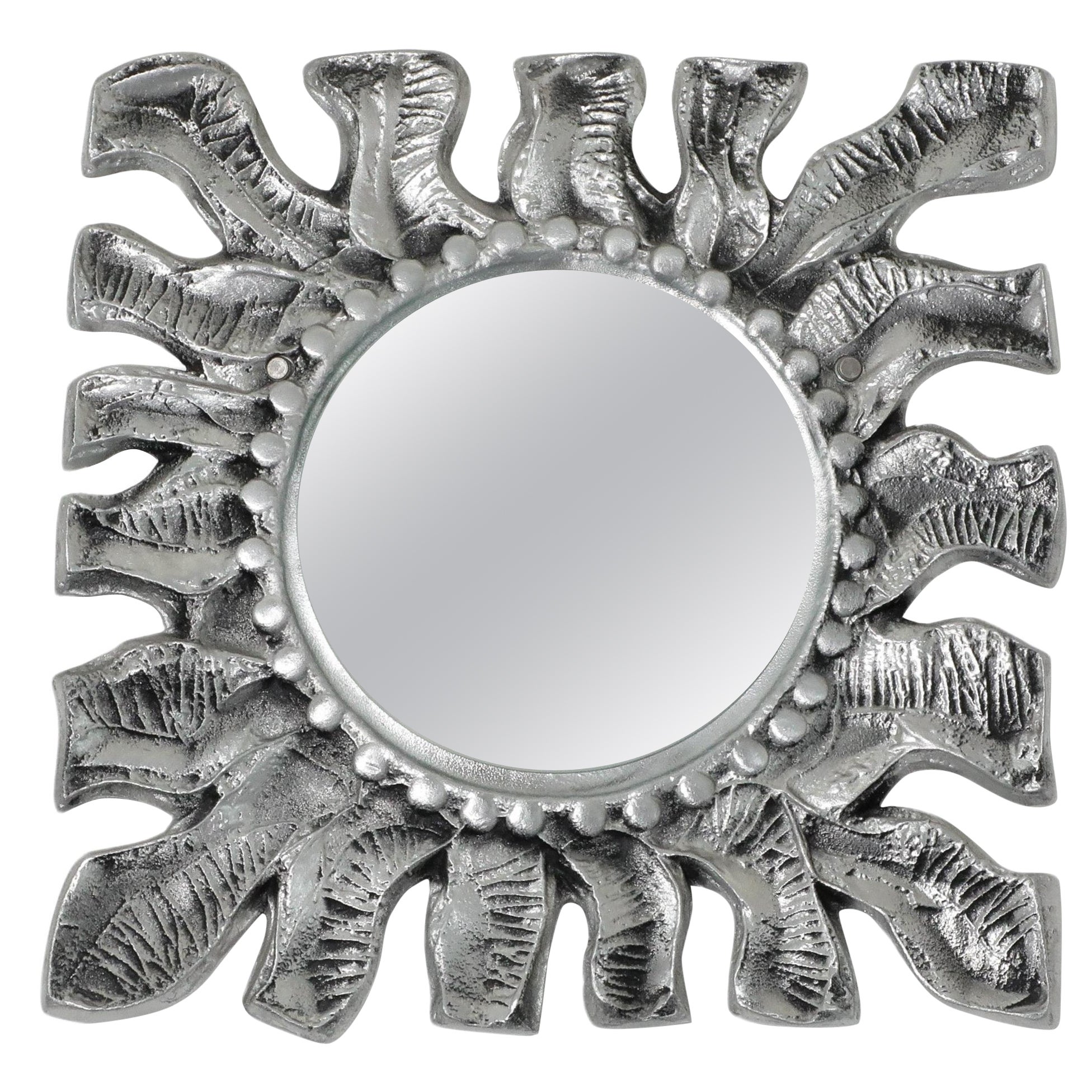 Don Drumm miroir carré Sun Mirror en aluminium en vente