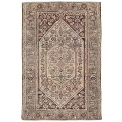 Vintage Mid-20th Century Handmade Persian Malayer Accent Rug