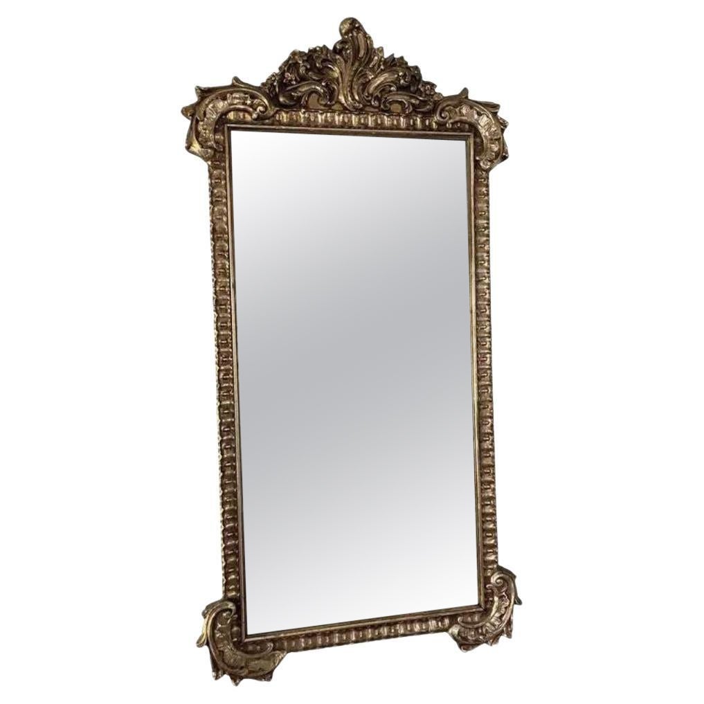 Mid 20th Century Louis XVI Style Gilt Wood Mirror For Sale