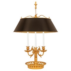 Französisch 19. Jahrhundert Louis XVI St. Tole und Ormolu Bouillotte Lampe