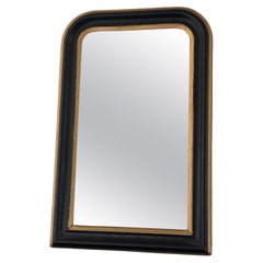  Antique Louis Philippe Mirror In Schwarz und Gold Frankreich Ende des 19. Jahrhunderts 72/140