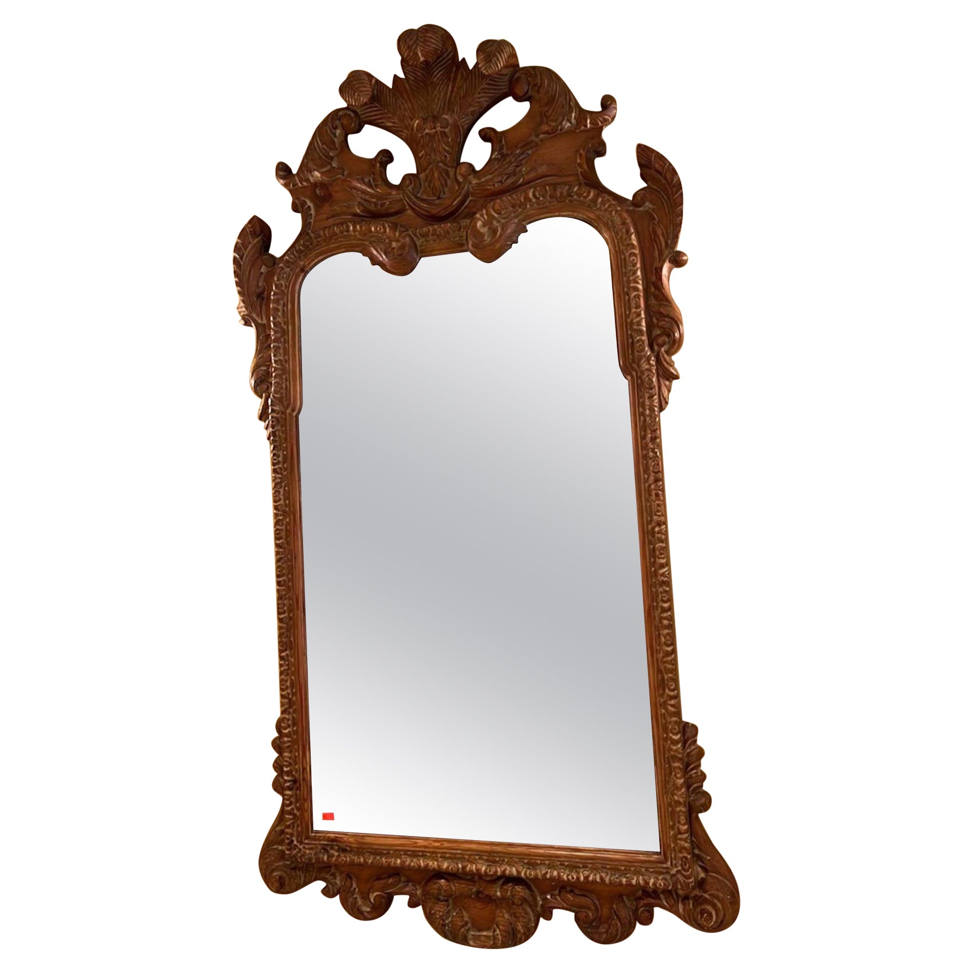 Exceptionnel miroir en pin sculpté de style Geo II avec crête prune. Très Billy Hanes Excellent état - En vente à Buchanan, MI