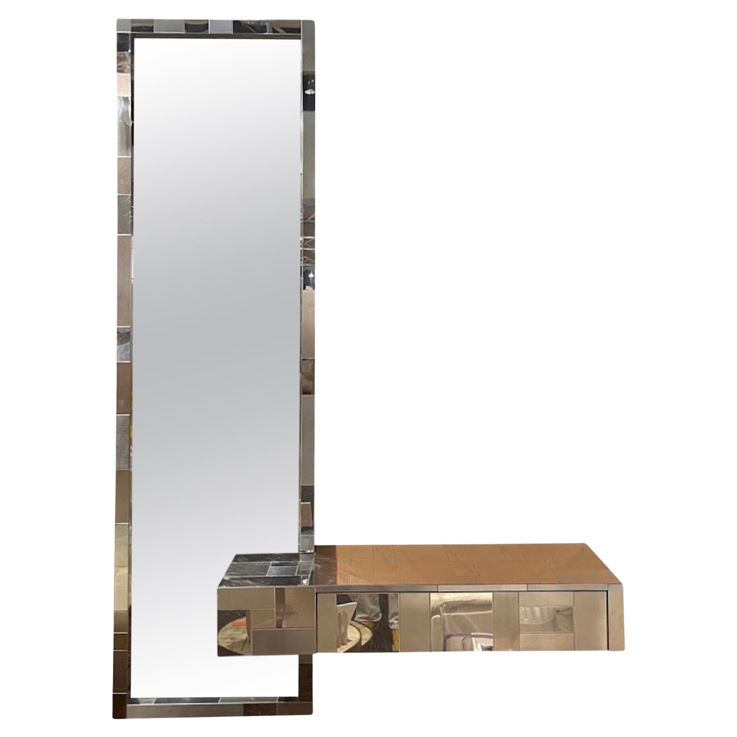 Paul Evans Cityscape Mirror with Floating Console for Directional 