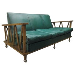 Vintage French Cerused Oak Loveseat in the Style of Jean Michel Frank