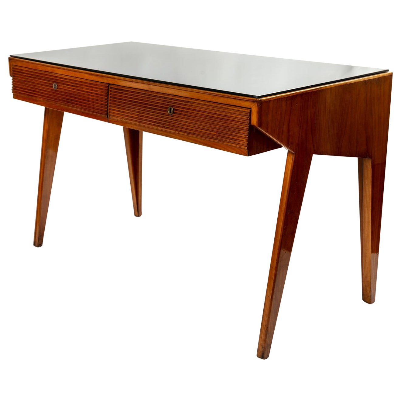 Rare Mid Century Italian Grissinato Desk In The Style Of Gio Ponti