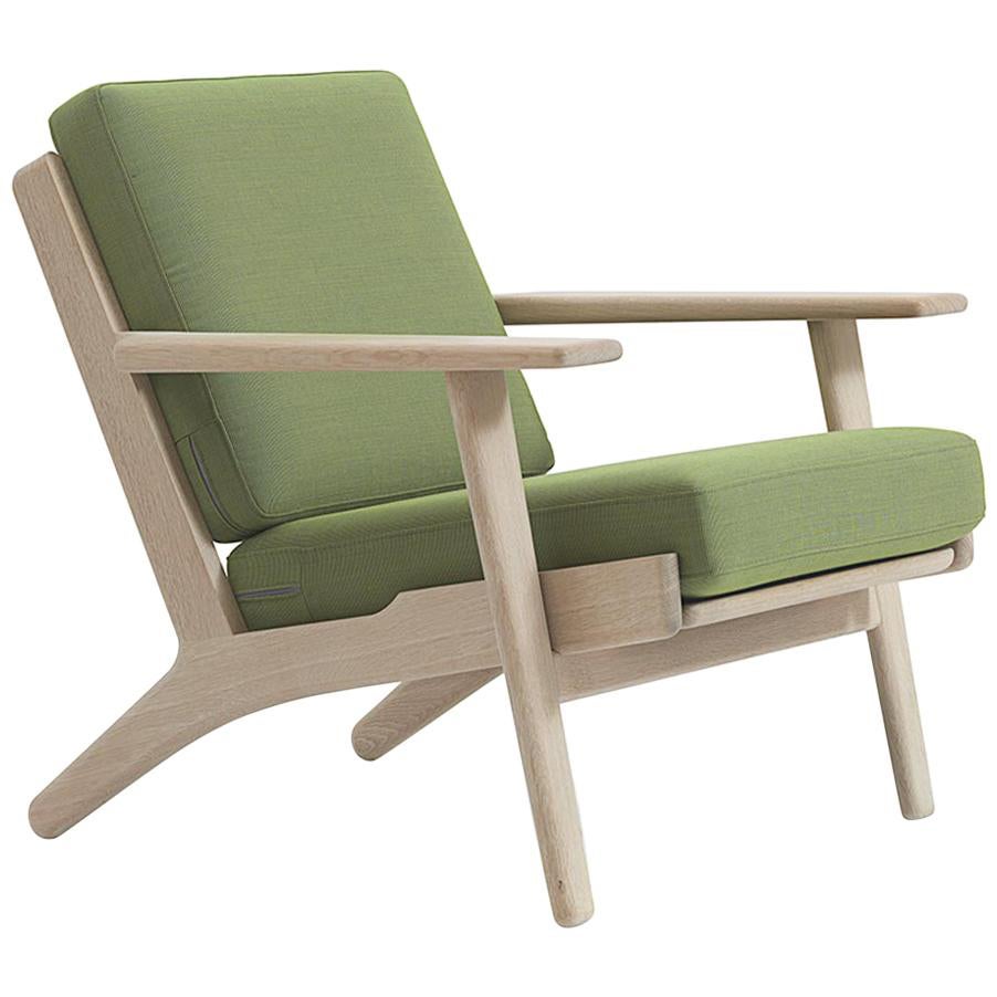 Hans Wegner GE-290 Lounge Chair - Smoked Oak Frame -  Luna Fabric 04204