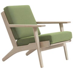 Hans Wegner GE-290 Loungesessel - Gestell aus geräucherter Eiche -  Luna-Stoff 04204