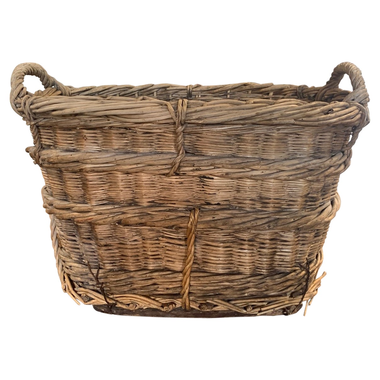 French Champagne Harvesting Basket For Sale