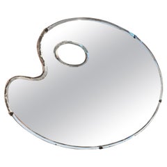 1930a Art Déco Wood Italian Palette Wall Mirror di Luigi Fontana