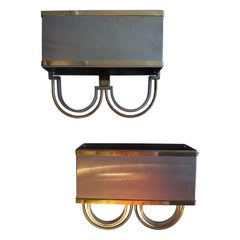 Pair of Steel and brass sconces