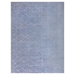 Contemporary High and Low Gray Diamond Rug