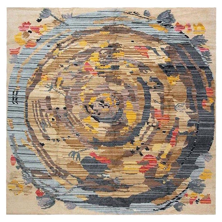 Contemporary Hand Knotted Jardin Rug von Doris Leslie Blau im Angebot