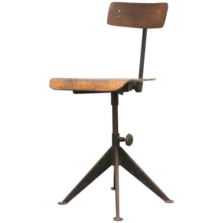 Jean Prouve style Industrial Drafting Chair For Sale at 1stdibs