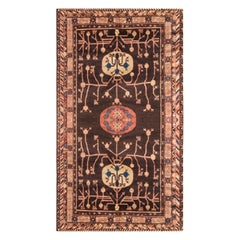 Tapis en laine vintage Samarkand Brown fait à la main