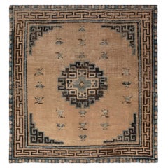 Ancien tapis de laine tissé à la main en Chine mongole